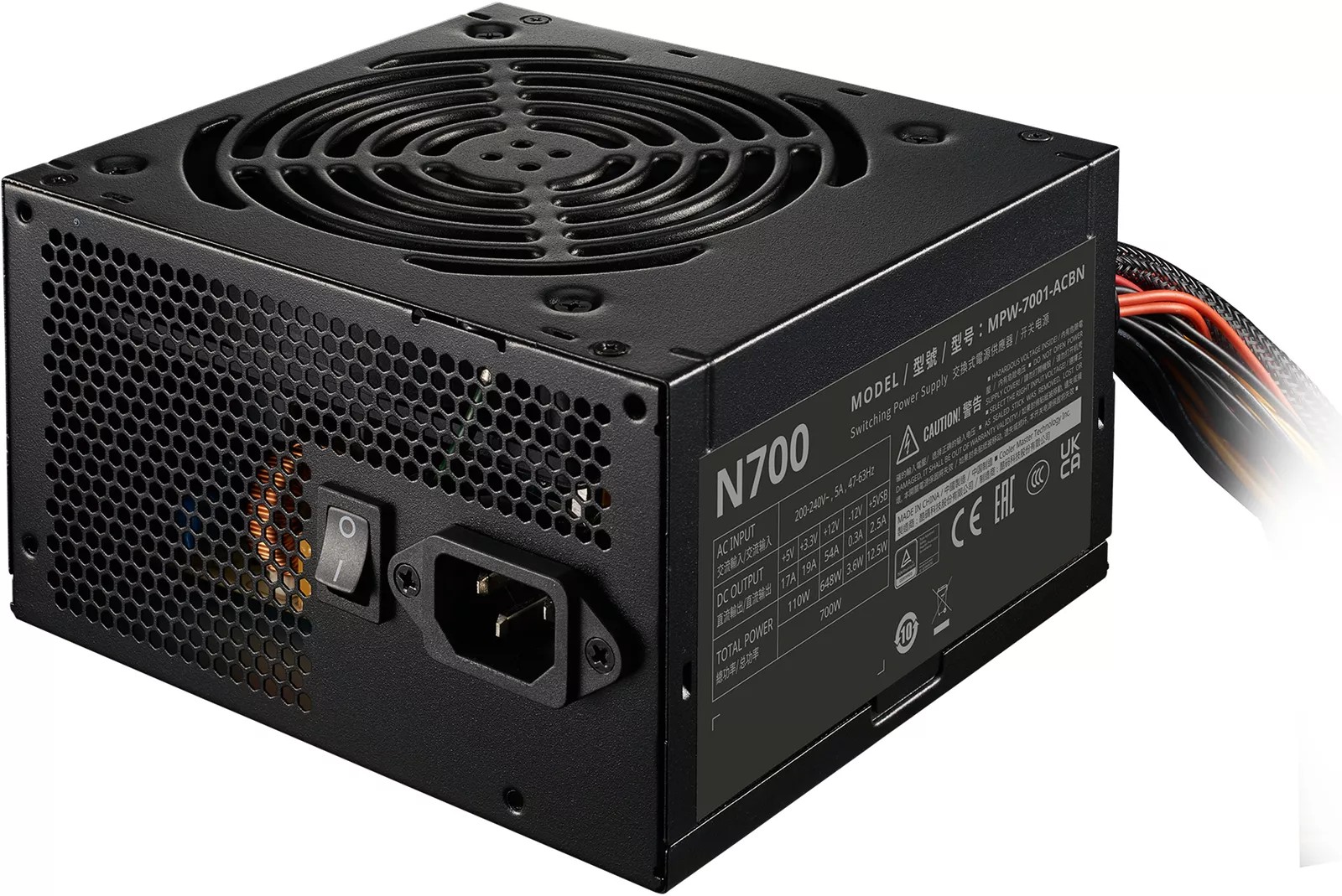 Alimentatore Cooler Master 700watt elite nex N700 240V PFC attivo 1xFAN 120mm MPW-7001-ACBN-BEU