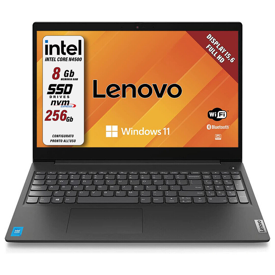 Notebook LENOVO V15 Intel Celeron N4500 15,6" 8GB+256GB Windows 10/11 PRO 82QY00PEIX-W